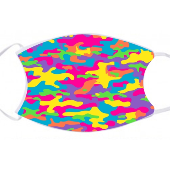 Unique Expression Apparel Accessories - Neon Camo Filter Pocket Facemask